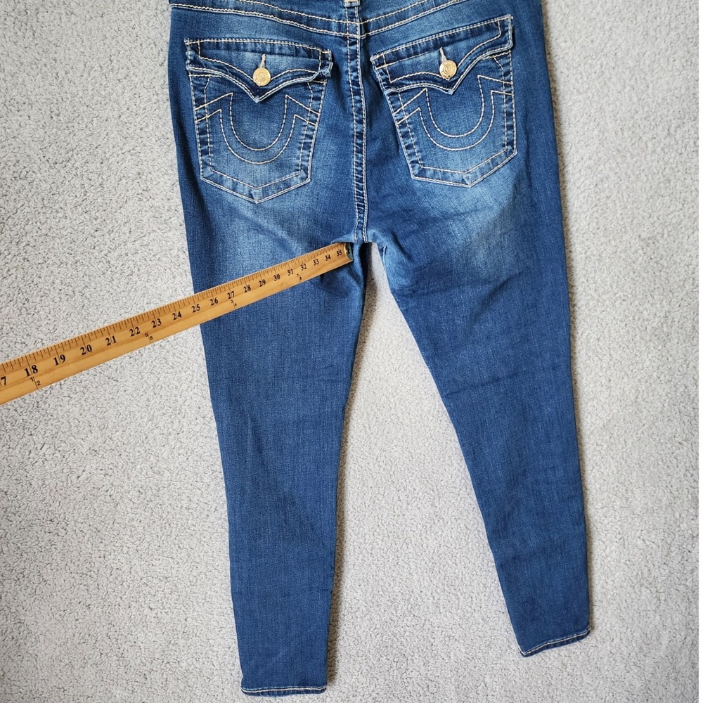 True Religion Halle Super Skinny Jeans Womens 32 Blue High Rise Contrast Stitch - Picture 13 of 16